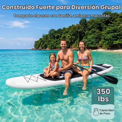 Vista 2 de SereneLife Tabla de remo inflable de 10 pies 6 pulgadas con accesorios de SUP de primera calidad, diseño amplio y estable con almohadilla