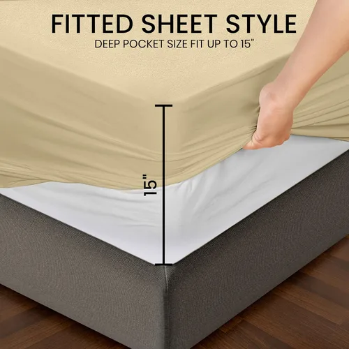 Vista 4 de Utopia Bedding – Protector de colchón impermeable prémium, funda de colchón de viscosa hecha de bambú, transpirable, estilo ajustado con bolsillos
