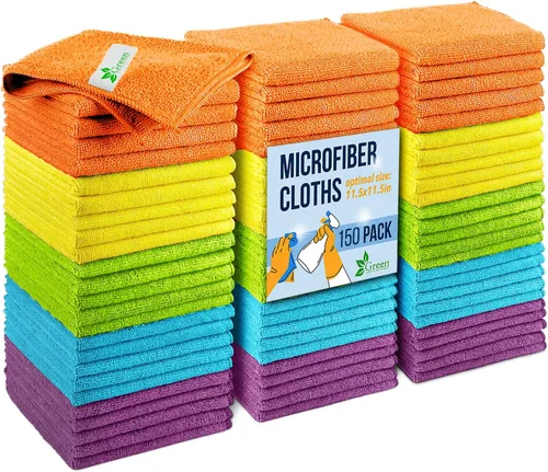 Vista 15 de GREEN LIFESTYLE Chamois - Paquete de 6 toallas de microfibra de microfibra sin bordes, toalla de microfibra para automóvil, toallas de secado