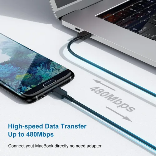 Vista 3 de Cargador tipo C de carga rápida, paquete de 2 bloques de carga USB C Android para teléfono y cable de carga de 3 pies, para Samsung Galaxy S8/S9/S10