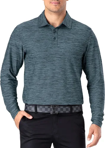 Vista 49 de NAVISKIN Camisas polo para hombre, de secado rápido, UPF 50, manga larga y corta, que absorben la humedad