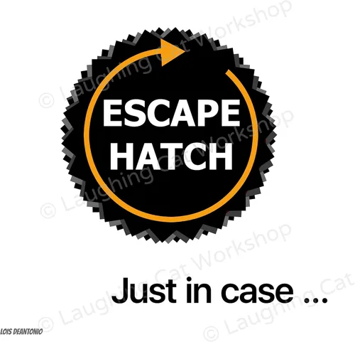 Vista 2 de Escape Hatch Sign Teens Hipster Zombie Apocalypse Print Teachers Back to School Dorm decor joke poster Funny Business Office decor Parents Mothers