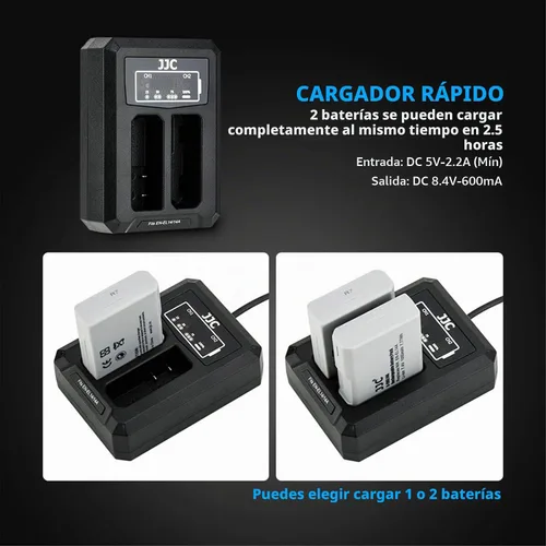 Vista 4 de EN-EL14 EN-EL14a Cargador de batería dual cable USB integrado, compatible con Nikon D3500 D3400 D3300 D3200 D3100 D5600 D5500 D5300 D5200 D5100