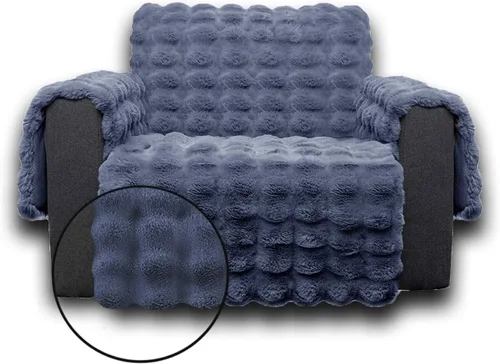 Vista 11 de Funda de felpa y mullida para sofá, de piel sintética, resistente al agua, protector antideslizante de muebles para niños, perros y gatos