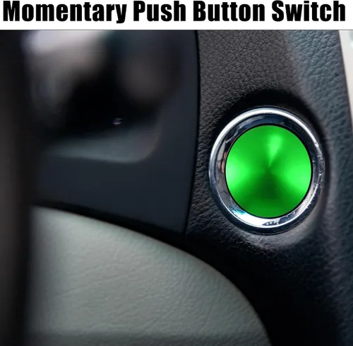 Vista 2 de Impermeable IP65 Momentaria Cabeza de Seta Interruptor de Botón para Coche Metal 0.748 in 3A 250V Botón Interruptor Verde (juego de 2)