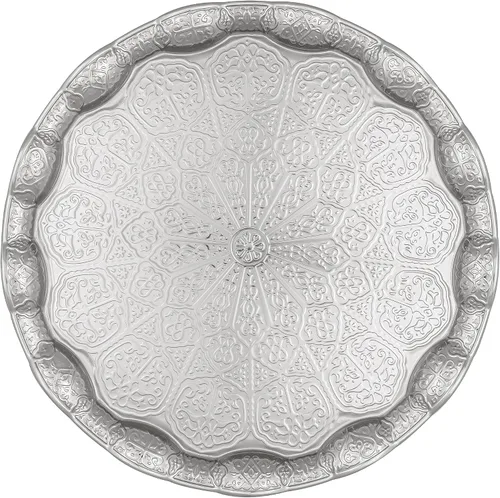 Vista 5 de Alisveristime Bandeja turca otomana para servir té y café, 13.60 pulgadas, metal con motivos tradicionales, disponible en cinco