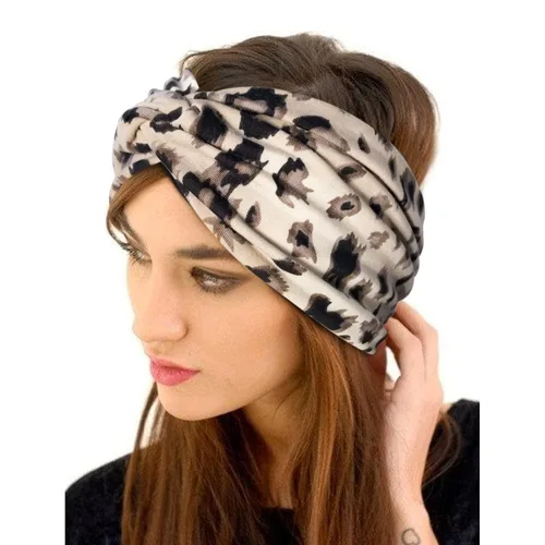 Vista 4 de Diademas anchas para mujer, turbantes grandes africanos, bohemios, negros, elásticos, anudados, para la cabeza, para mujer, niña, leopardo