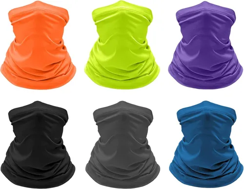 Vista 7 de Paquete de 6 polainas refrescantes para el cuello, máscara facial para verano, transpirable, antipolvo, UV, bufanda para hombres y mujeres, pesca