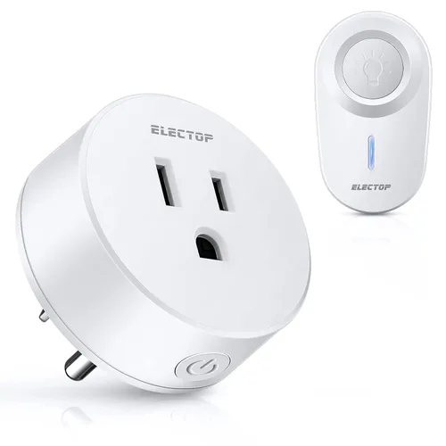 Vista 8 de ELECTOP - Toma de corriente de control remoto, interruptor de alimentación inalámbrico de 15 A/1500 W, sin cable, interruptor eléctrico de largo