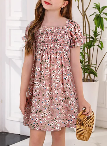 Vista 3 de blibean Vestido bohemio de verano para niña de 4 a 13 años