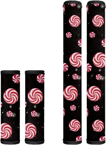 Vista 18 de Candy - Juego de 4 fundas para manija de puerta de refrigerador, decoración navideña, para cocina, mantiene tu nevera, microondas, horno