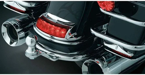 Vista 3 de XMT-MOTO - Enganche de remolque cromado con bola para Harley 1980-2008