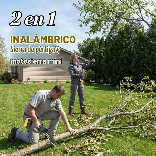 Vista 5 de Sierra de poste inalámbrica 2 en 1 y motosierra para batería Dewalt 20V MAX