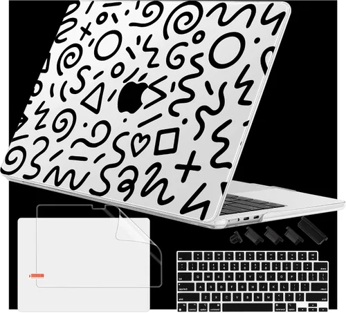 Vista 16 de Funda para MacBook Air de 15 Pulgadas 2025 2024 2023 Versión M4 A3241 M3 A3114 M2 A2941, Carcasa Rígida con Protector de Pantalla y Cubierta