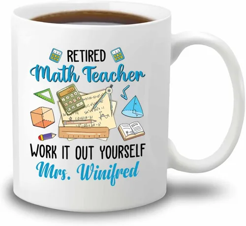 Vista 25 de Taza de cerámica blanca personalizada con nombre "A Day Without Math Is Like Just Kidding I Have No Idea", taza de café personalizada