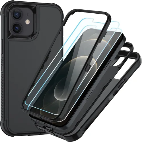 Vista 66 de SunStory Funda compatible con iPhone 11 con protector de pantalla HD, 3 capas de alta resistencia de cuerpo completo, funda protectora híbrida 3