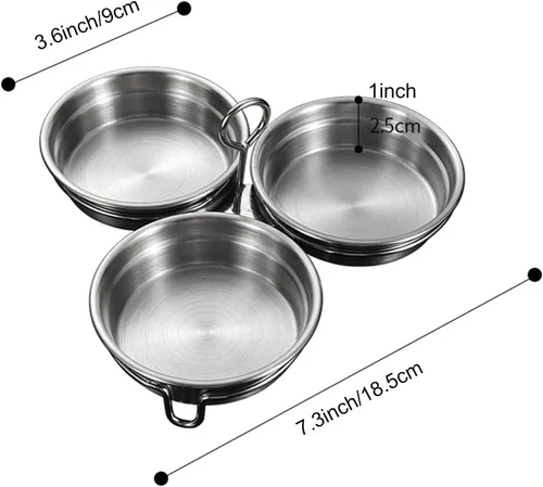 Vista 3 de Cazador de huevos de acero inoxidable, Fabricante perfecto de huevos escalfados, Anillos redondos para cocina de huevos para desayuno, 3 tazas