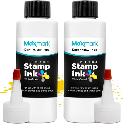 Vista 62 de MaxMark Premium - Tinta de recarga con punta de control en botella para sellos autoentintados, color negro - 1 onza