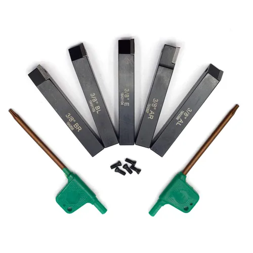 Vista 5 de OSCARBIDE 3/8 "Mini portaherramientas de torneado de torno de carburo indexable, herramientas de torno de metal inserta brocas con insertos