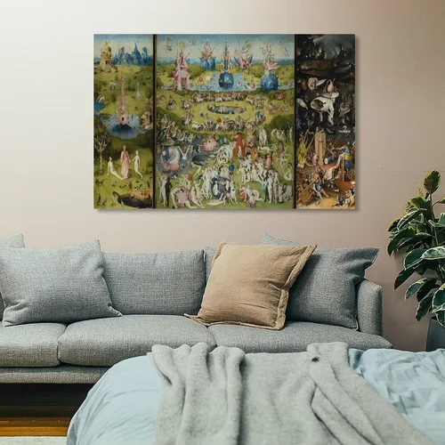 Vista 7 de QINGYUAN Hieronymus - Póster de Bosch The Garden of Earthly Delights (2) - Lienzo decorativo moderno para pared de dormitorio familiar, 12 x 18