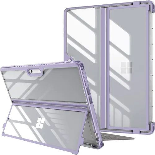 Vista 12 de Fintie Funda Rígida para Microsoft Surface Pro 11/10/9 de 13 Pulgadas - Funda Folio Resistente a Golpes con Carcasa Trasera Transparente Compatible