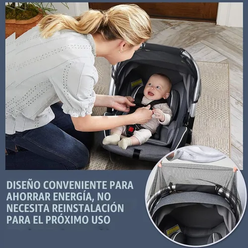 Vista 4 de Sysmie Mosquitera de bebé para asiento de coche infantil y cochecito Doona Negro