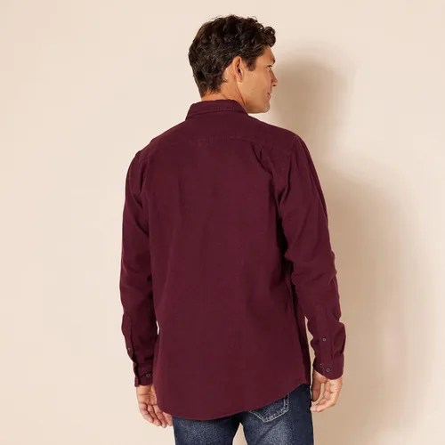 Vista 3 de Tienda Essentials - Camisa de franela de manga larga, con ajuste regular y dos bolsillos para hombre