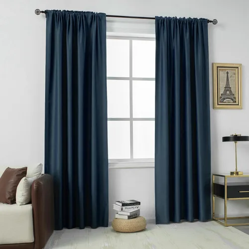Vista 71 de DUALIFE Cortinas opacas de 45 pulgadas de largo, 2 paneles para ventanas pequeñas de dormitorio, aislamiento térmico, bolsillo para barra, cortinas