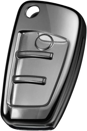 Vista 5 de ELOHEI Funda para llavero Audi, funda de TPU suave de alta calidad, protección completa, compatible con Audi A1 A3 Q3 Q7 R8 A6L TT (negro)