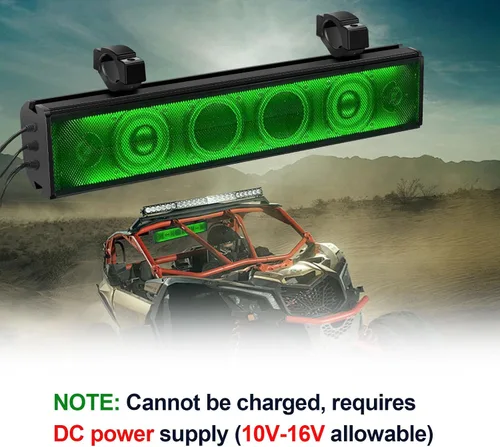 Vista 9 de Barra de sonido UTV de 25 pulgadas, Bluetooth impermeable con iluminación RGB, altavoz Bluetooth con IP65 impermeable, sonido amplificado de 500 W