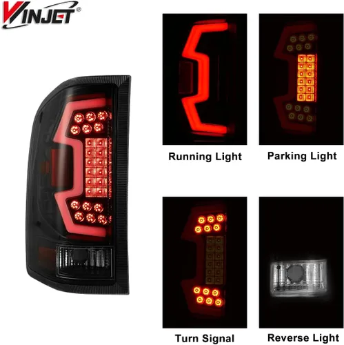 Vista 3 de Winjet Luces traseras LED para Chevrolet Silverado 1500 2500 3500 2010 2011 2012 2013 2014 Chevrolet Silverado 1500 2500 3500 3500] Tubo Lente