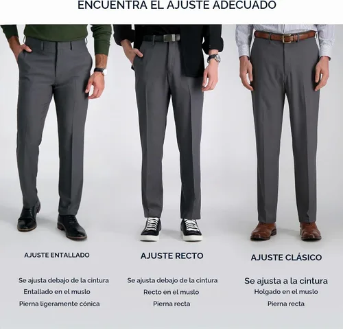Vista 7 de Haggar Pantalón de vestir de ajuste clásico prémium para hombre Azul