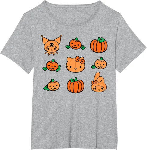 Vista 41 de Camiseta de Halloween Hello Kitty My Melody Kuromi Pumpkins