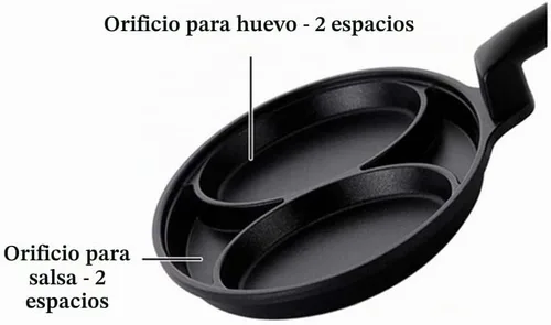 Vista 2 de Sartén para huevos con revestimiento antiadherente de 2 espacios