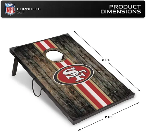Vista 7 de Wild Sports - Set Deluxe para Jugar Cornhole con Tablero de MDF de 2 x 3 Pies - Incluye Esquinas y Delantales