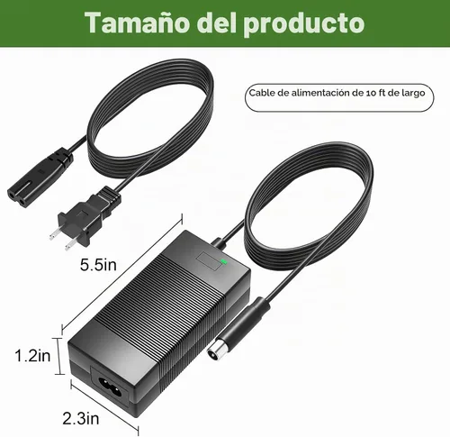 Vista 6 de Cargador de 42V 2A para Volpam 36V Batería Compatible con VOLPAM SP06 / SP03 / SP06 GS / SPT7 Cable adaptador de corriente