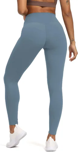 Vista 4 de Aoxjox Leggings de entrenamiento de cintura alta para mujer, control de abdomen, cintura alta, pantalones de yoga escarlata, suaves, de 27 pulgadas