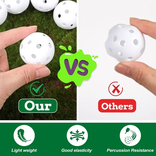 Vista 5 de 150 pelotas de golf de práctica – Pelotas de entrenamiento de plástico blanco de 1.654 in para práctica de swing en interiores y exteriores, campo