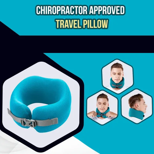 Vista 3 de Skypillow - Almohada ortopédica de viaje para el cuello, soporta de forma segura el cuello para evitar calambres y dolor en el cuello. Almohada