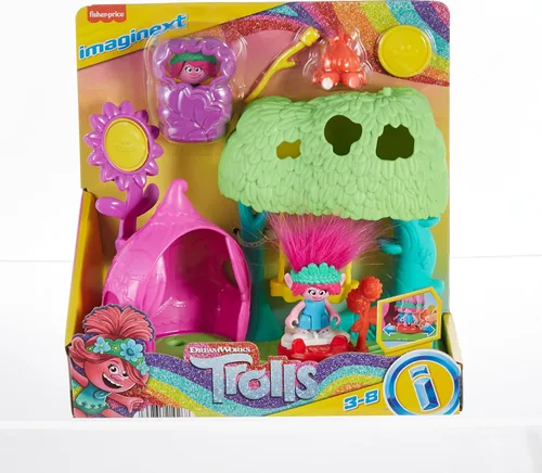 Vista 7 de Fisher-Price Imaginext DreamWorks Trolls Toys Flower Fun - Juego de campamento con figura de amapola para juegos de simulación para niños a partir