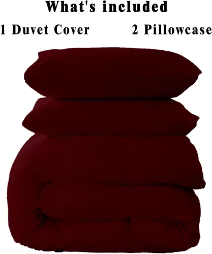 Vista 3 de ARlinen Juego de funda de edredón de tamaño individual, 100% algodón egipcio, juego de ropa de cama de 3 piezas con cierre de cremallera, incluye 1