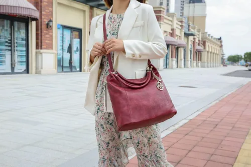 Vista 5 de MKF Collection Monederos Hobo para mujer - Bolso de cuero PU Bolso de hombro Hobo para mujer - Asa superior de moda