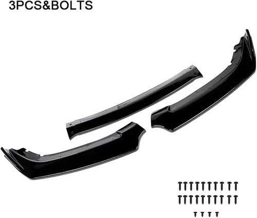 Vista 3 de OCPTY 3 alerones de parachoques delantero de coche negro brillante para Honda Civic 2016-2020
