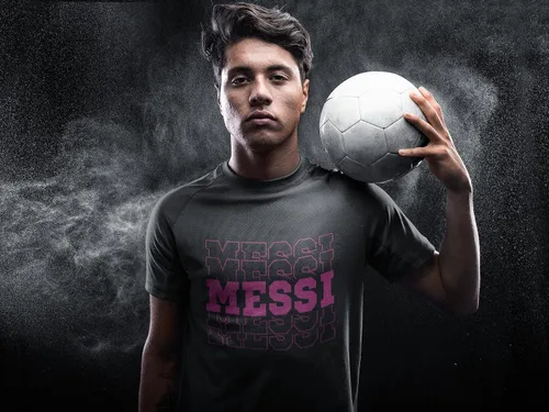 Vista 2 de Expression Tees Messi Miami Futbol Racerback Tank Top para Mujer