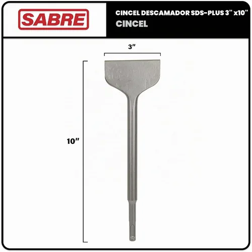 Vista 2 de SDS Plus - Broca de raspado Thinset de 3 x 10 pulgadas, cincel Thinset, broca de cincel SDS para taladros de martillo - Eliminación de azulejos