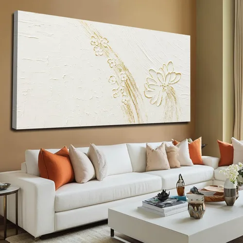 Vista 16 de Pintura de hojas negras y doradas, decoración de pared para sala de estar, arte de naturaleza en lienzo, obra de arte moderna, impresiones