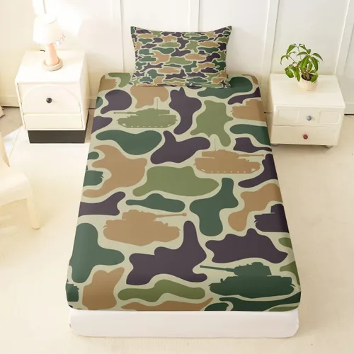 Vista 27 de Erosebridal Camouflage Sheets for Boys Girls Game Console Fitted Sheet,3D Gamer Controller Kids Bedding Sets Army Camo Bed Sets Twin 2 Piece Army