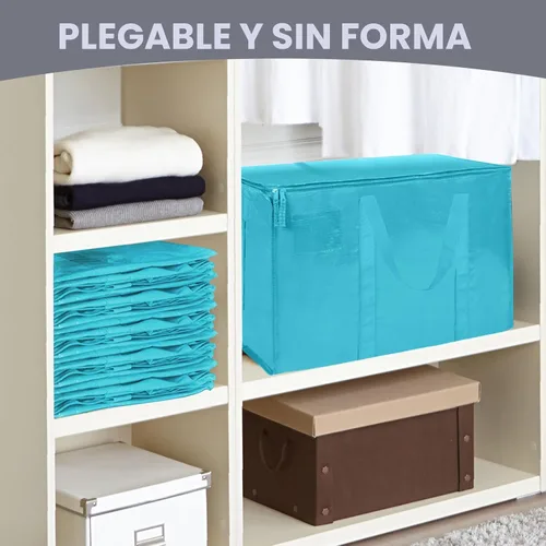 Vista 8 de TICONN Paquete de 2 bolsas de mudanza extra grandes resistentes con cremalleras y asas de transporte, bolsas de almacenamiento duraderas