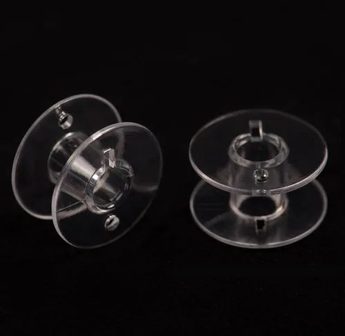 Vista 4 de Bobinas de plástico de clase 15 – Bobinas de coser para hermano, cantante, Janome, Kenmore – Juego de bobinas de plástico transparente 2518P