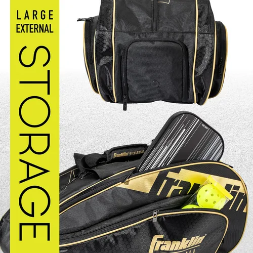 Vista 7 de Franklin Sports Pro Series Paddle Bag Negro/Dorado